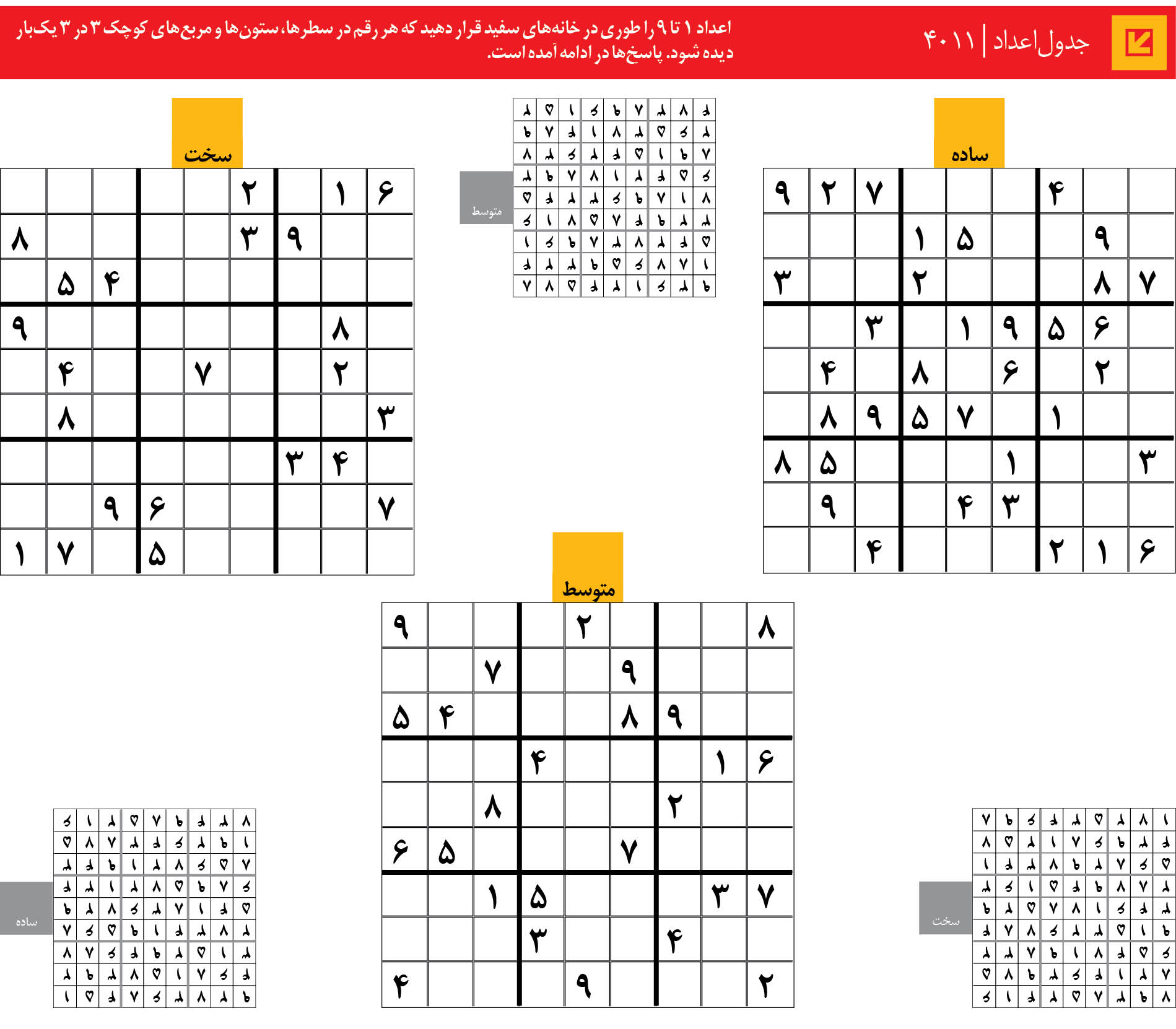 جدول‌اعداد | 4011