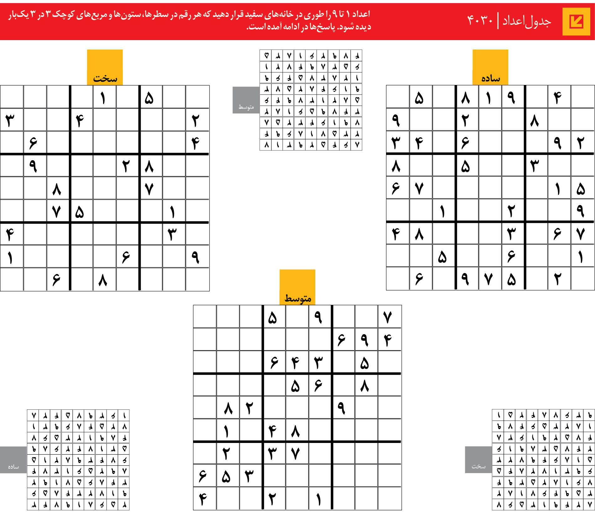 جدول‌اعداد | 4030