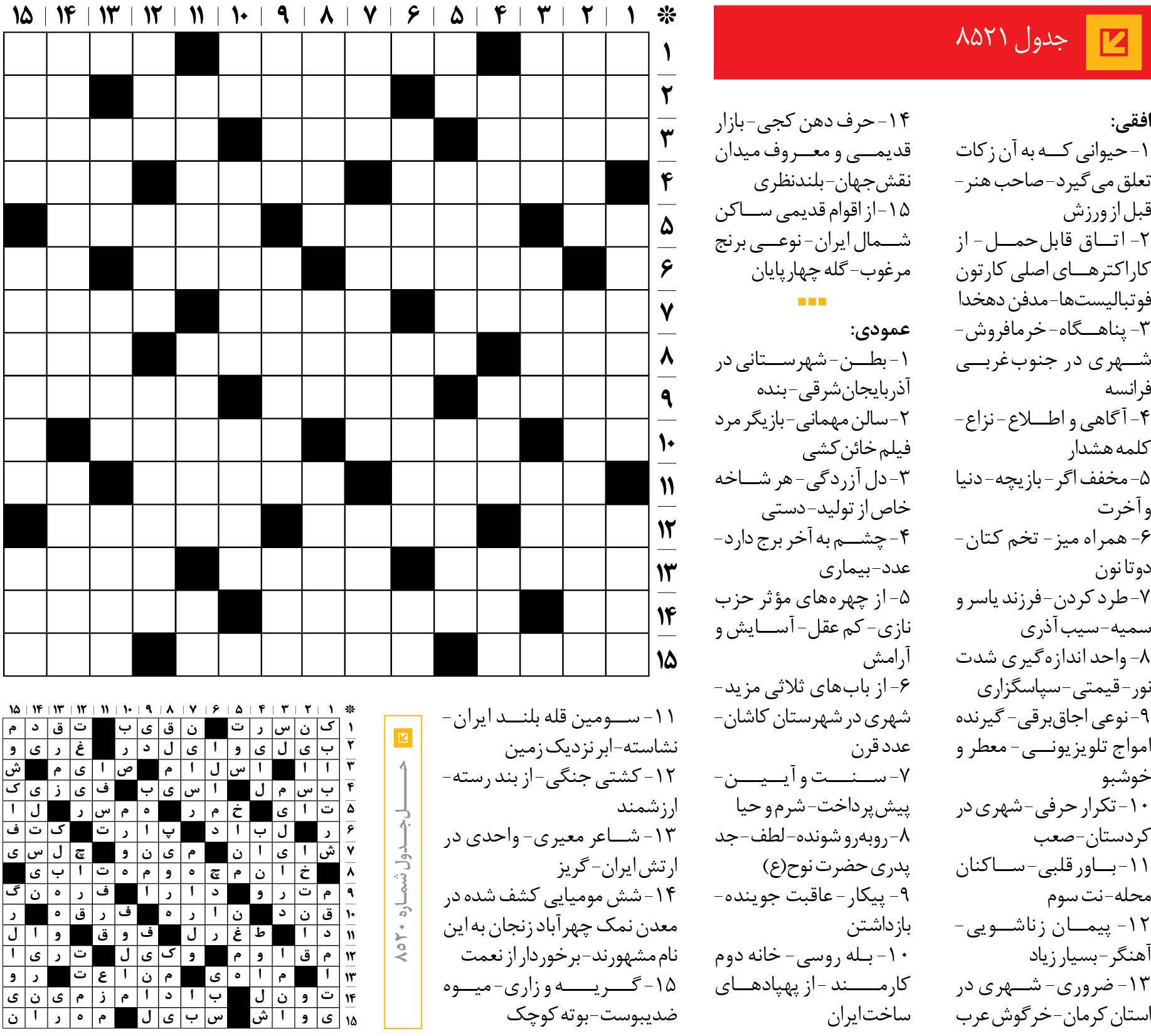 جدول 8521