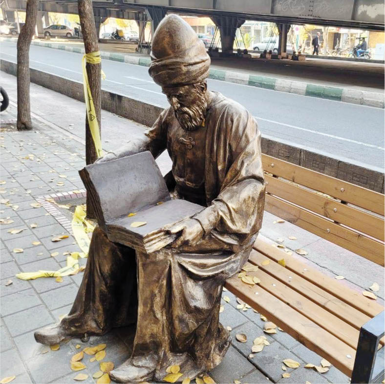 نصب تندیس مفاخر در خیابان کریم‌خان زند