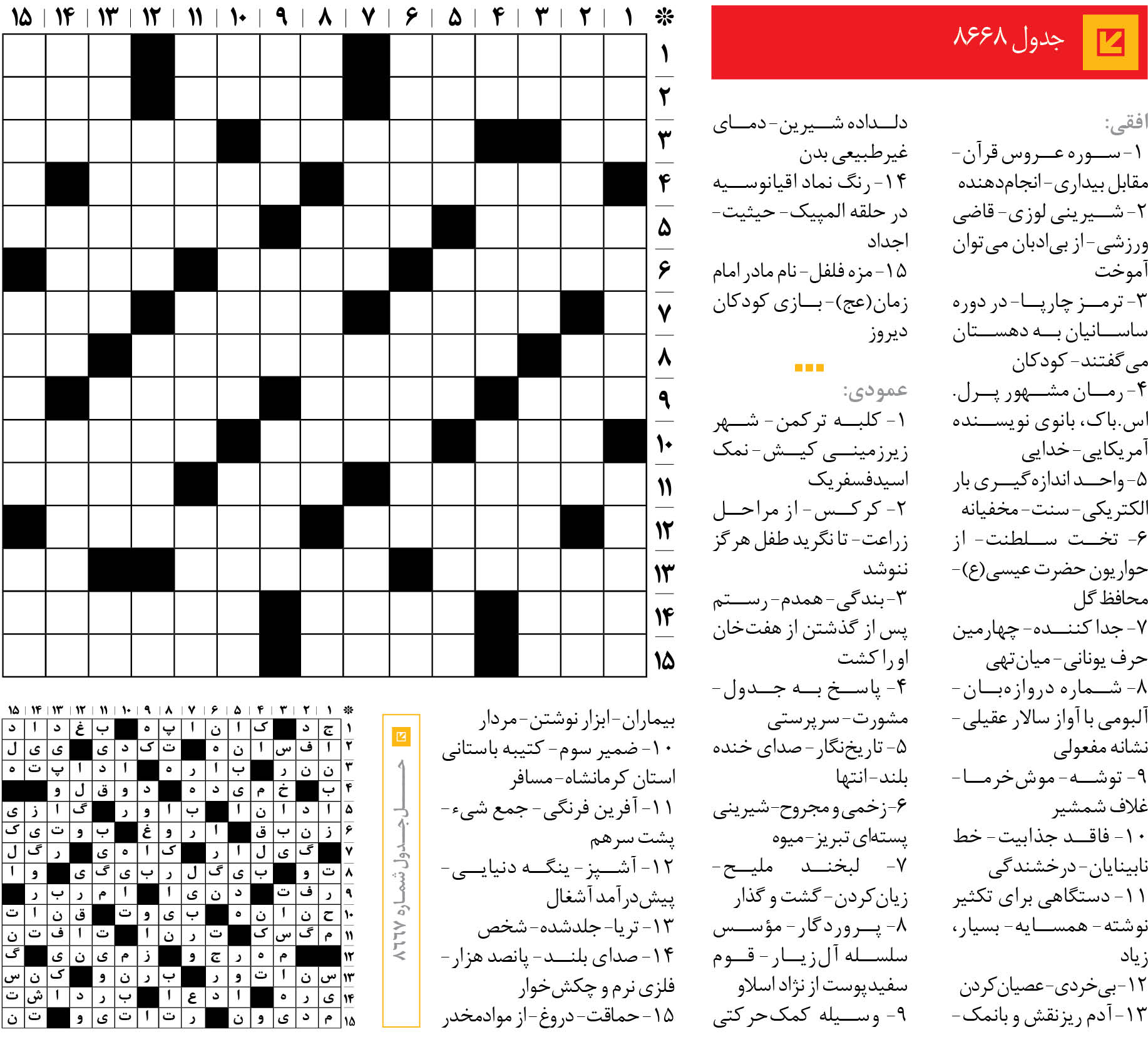 جدول 8668