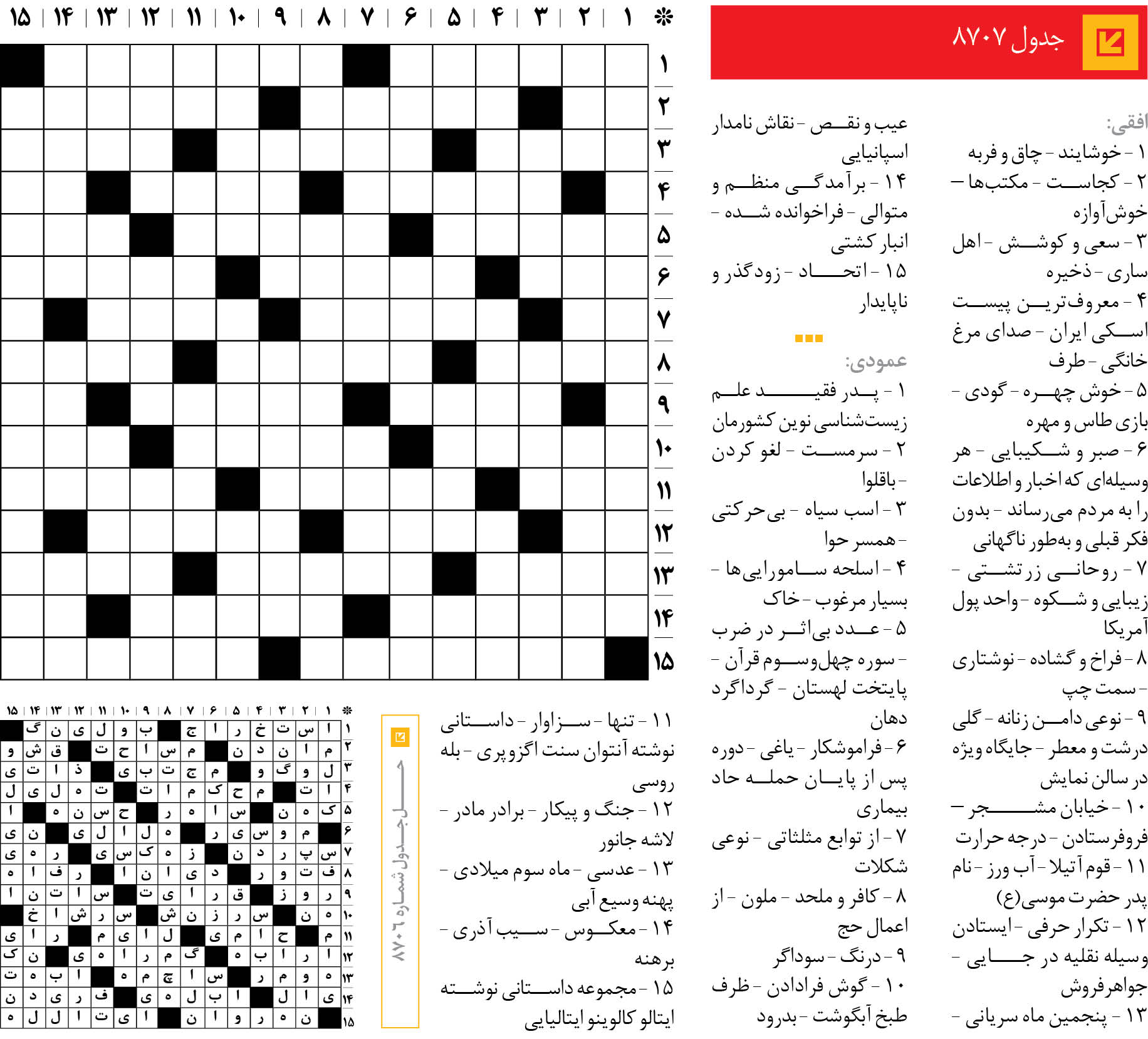 جدول 8707