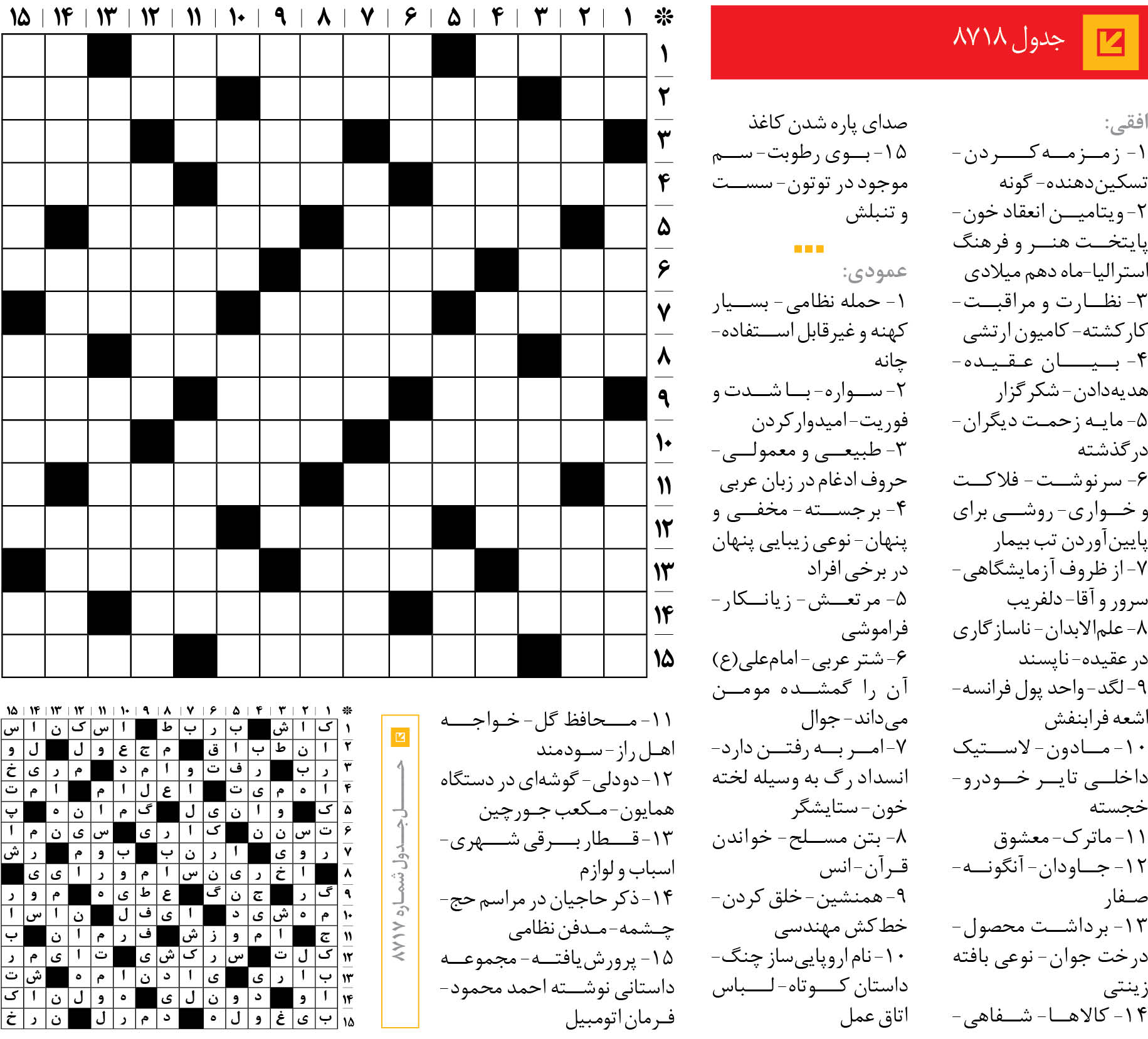 جدول 8718