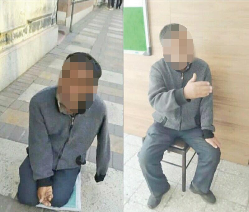 دستگیری گدایی که وانمود می‌کرد یک پا ندارد