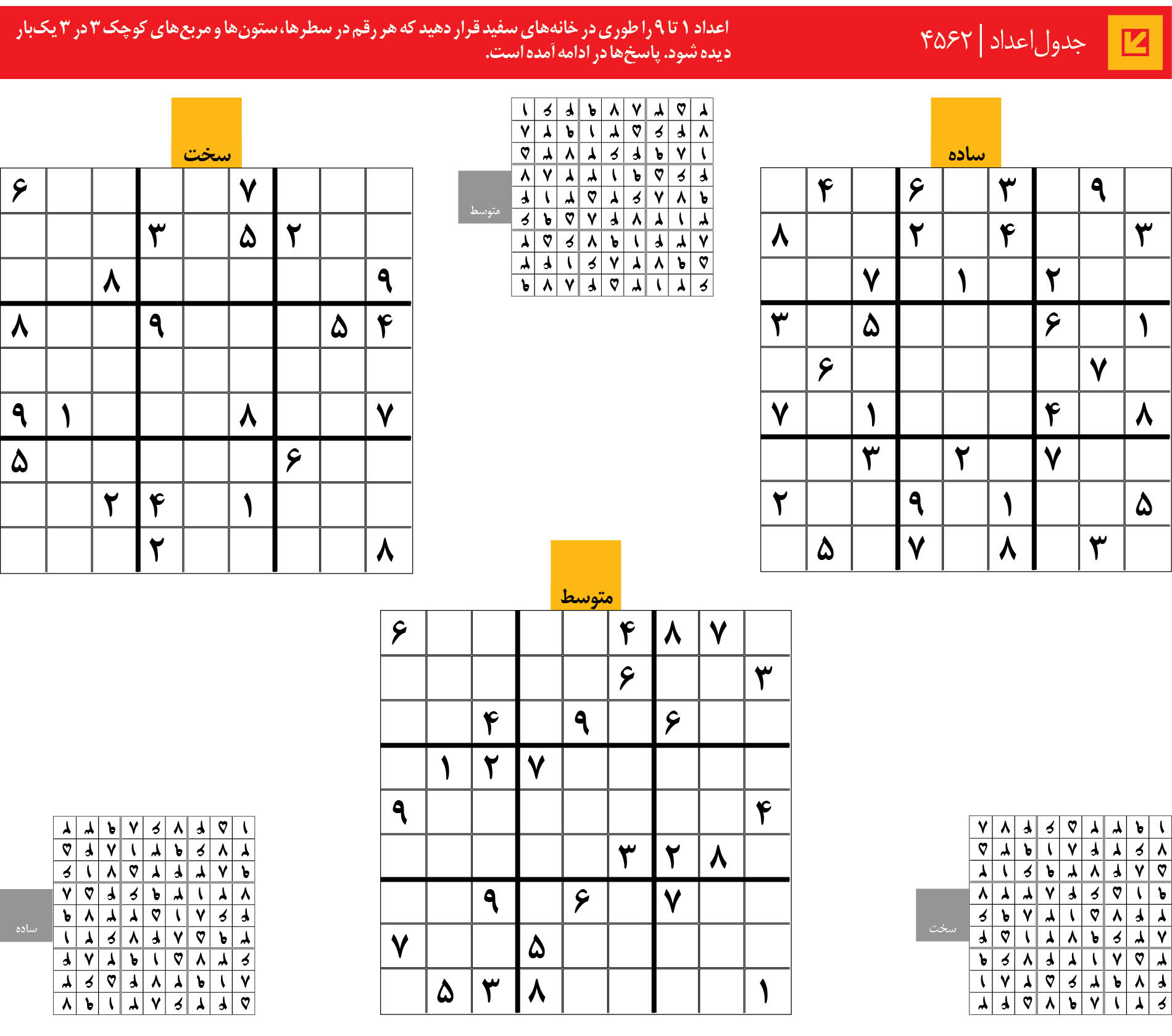 جدول‌اعداد | 4562