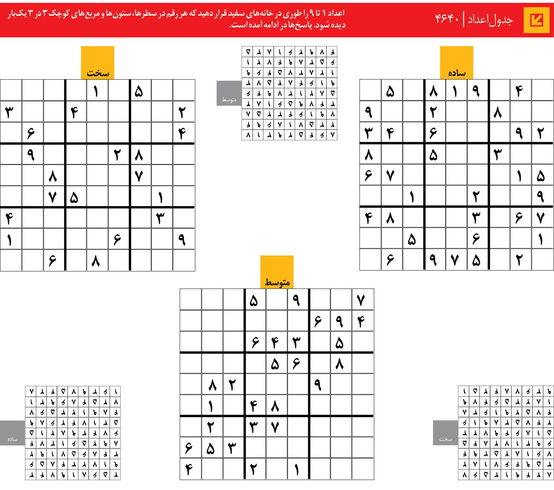 جدول‌اعداد | 4640