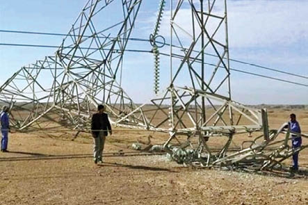 سقوط مرگبار دکل برق فشارقوی