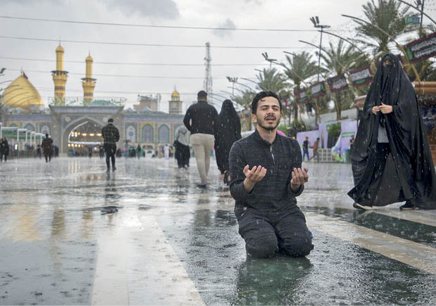بارش باران بهاری در کربلا