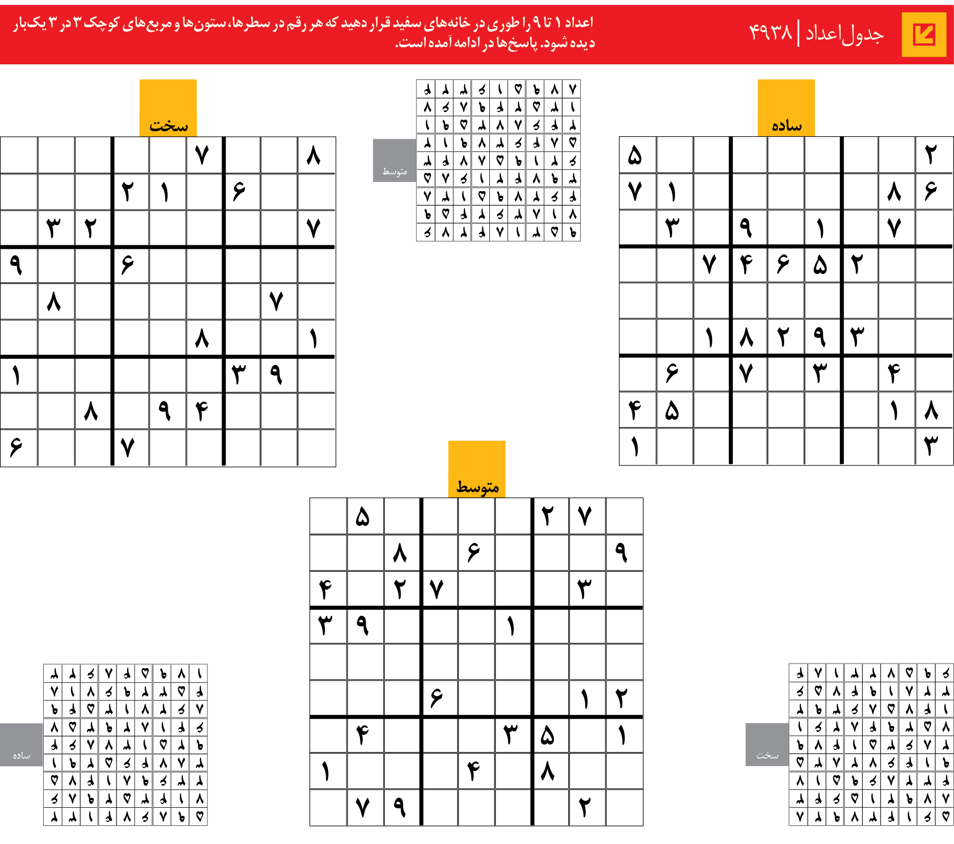 جدول‌اعداد | 4938