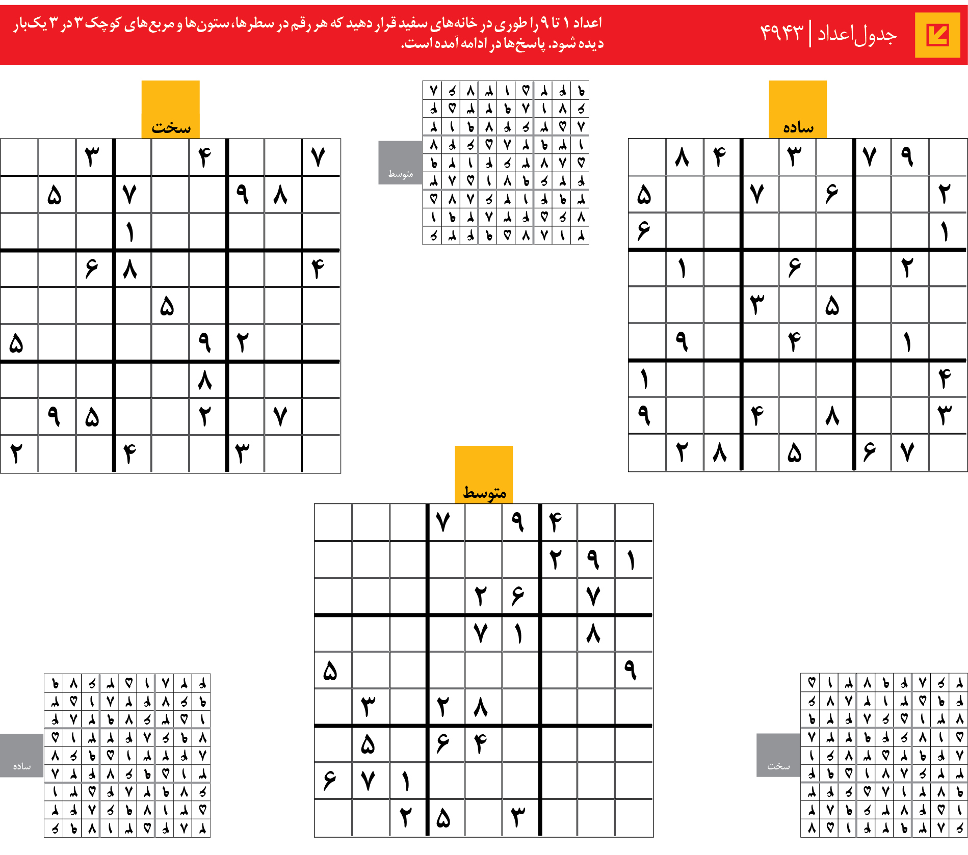 جدول‌اعداد | 4943