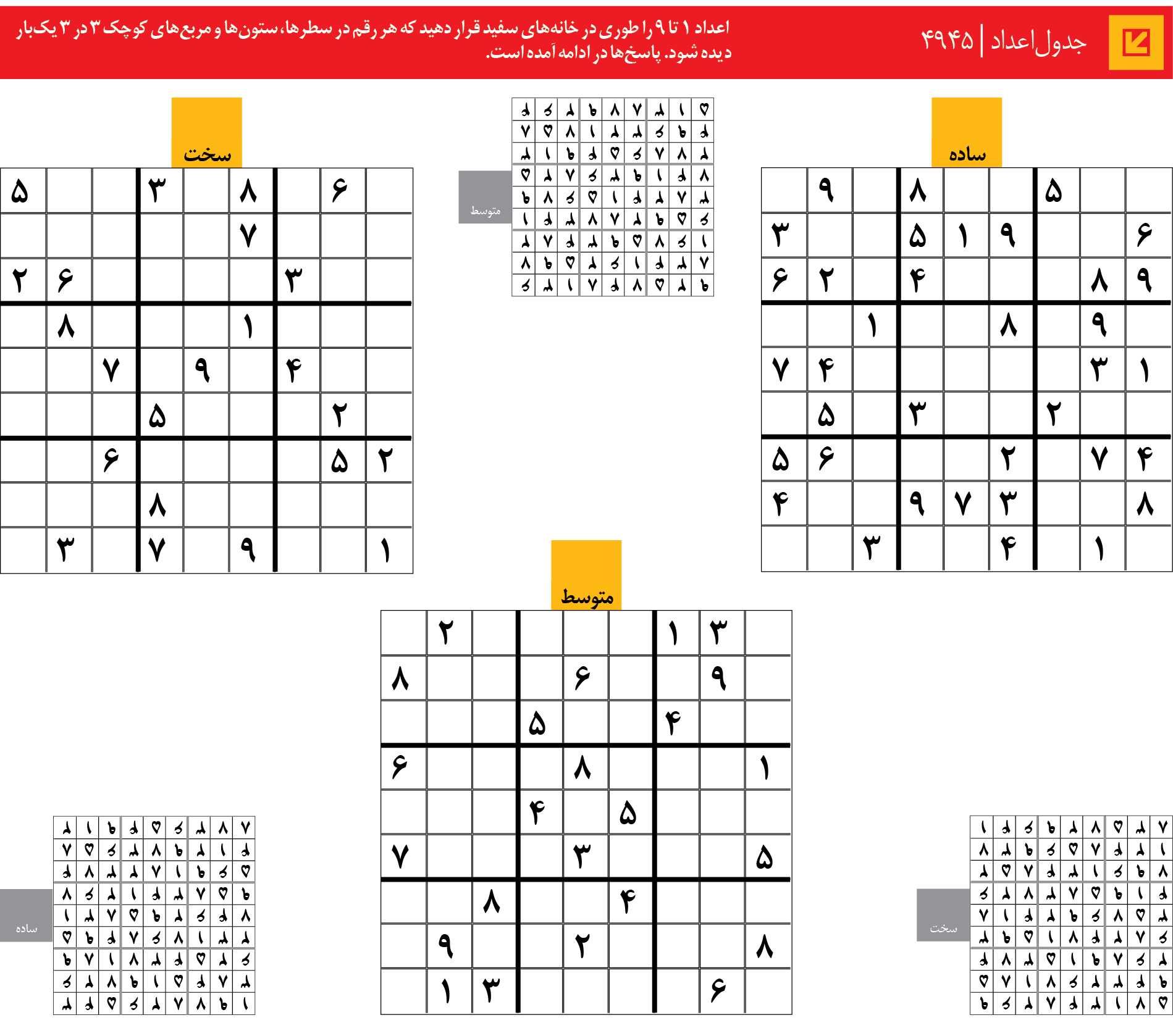 جدول‌اعداد | 4945