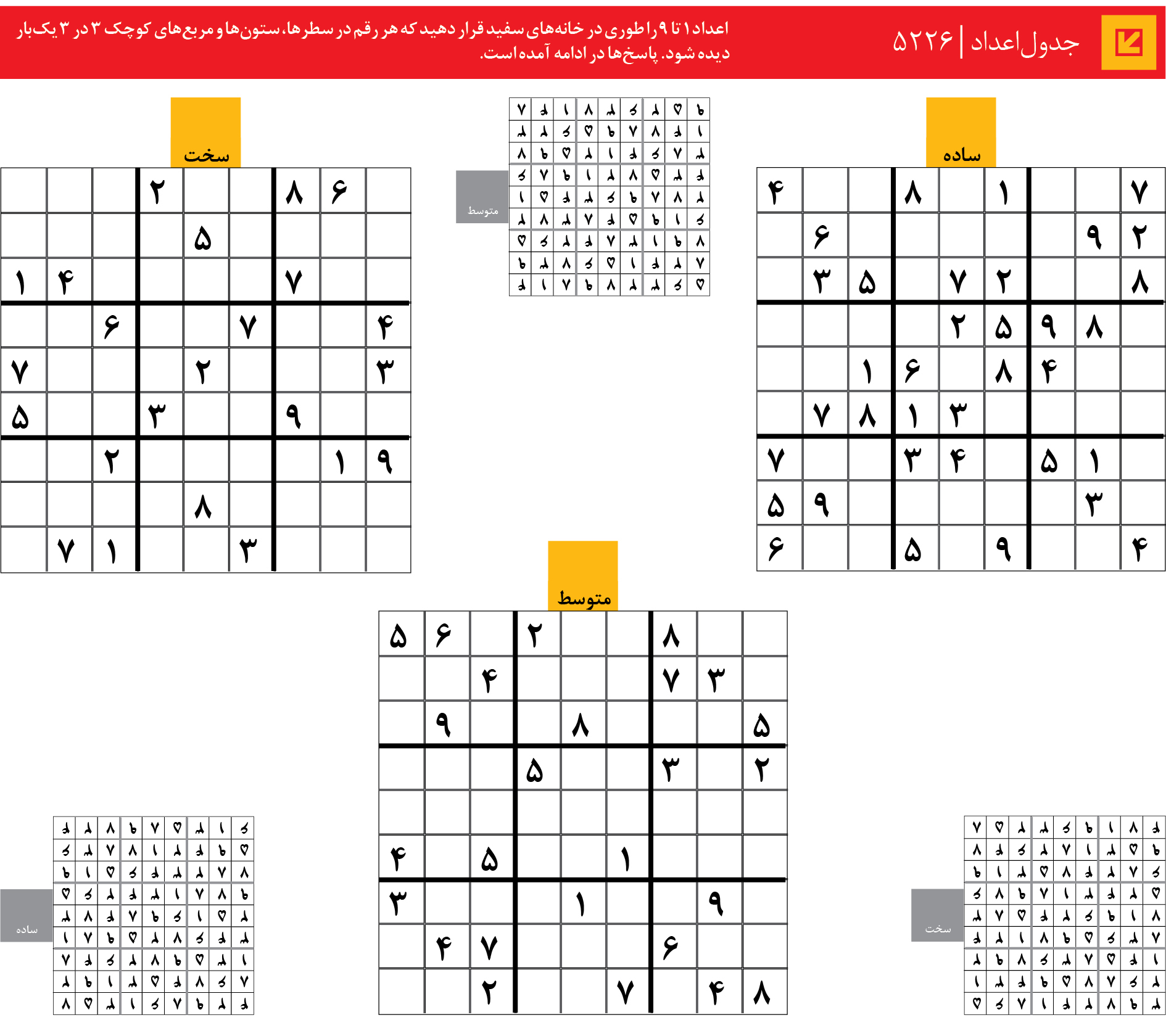 جدول‌اعداد | 5226
