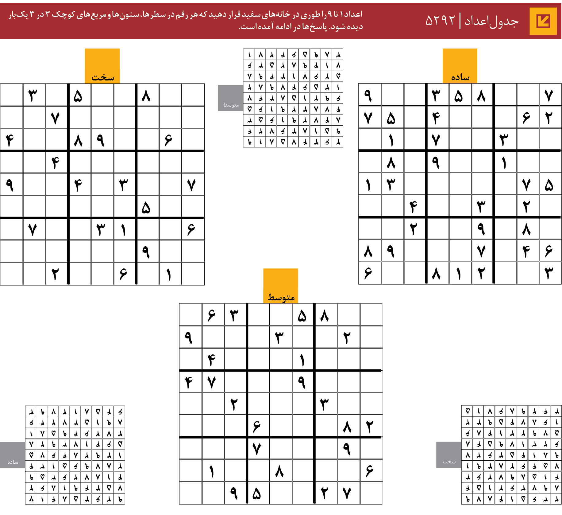 جدول‌اعداد | 5292